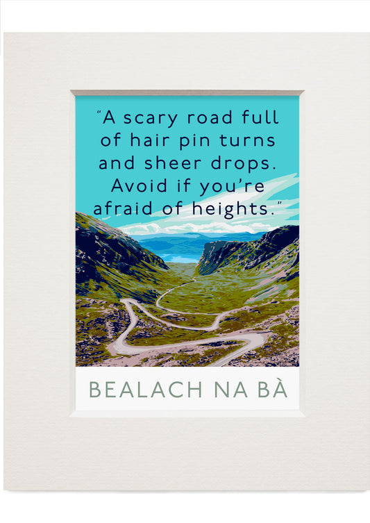 The Bealach na Bà is scary – small mounted print