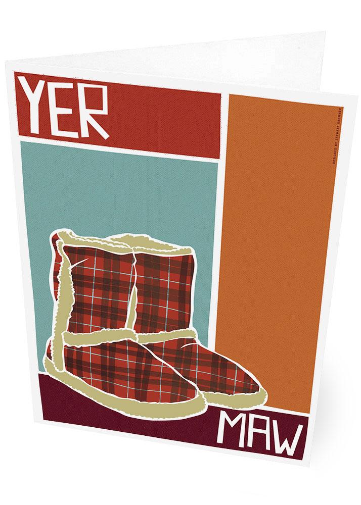 Yer maw – card - red - Indy Prints by Stewart Bremner