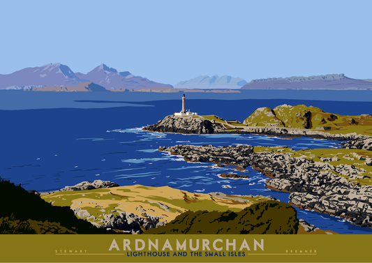 Ardnamurchan: Lighthouse and the Small Isles – poster - natural - Indy Prints by Stewart Bremner