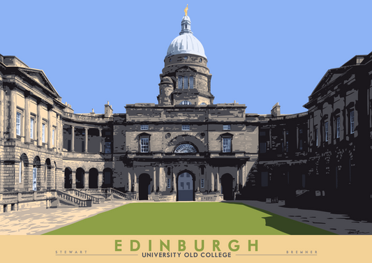 Edinburgh: University Old College – giclée print - pink - Indy Prints by Stewart Bremner