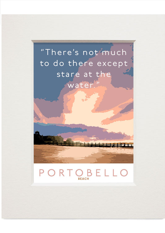 Staring at the water in Portobello – small mounted print