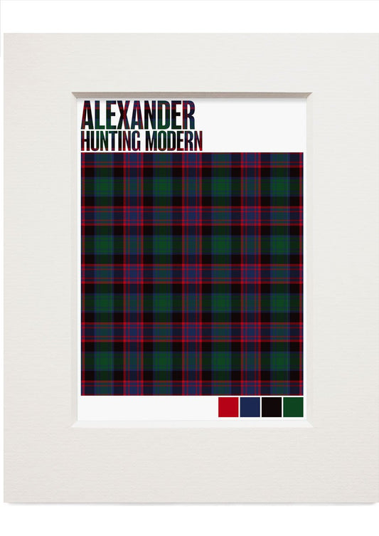 Alexander Hunting Modern tartan  – small mounted print