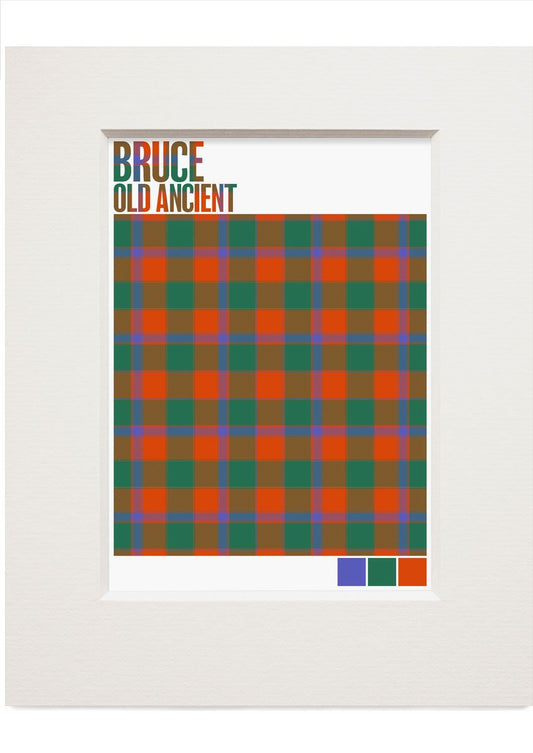 Bruce Old Ancient tartan  – small mounted print