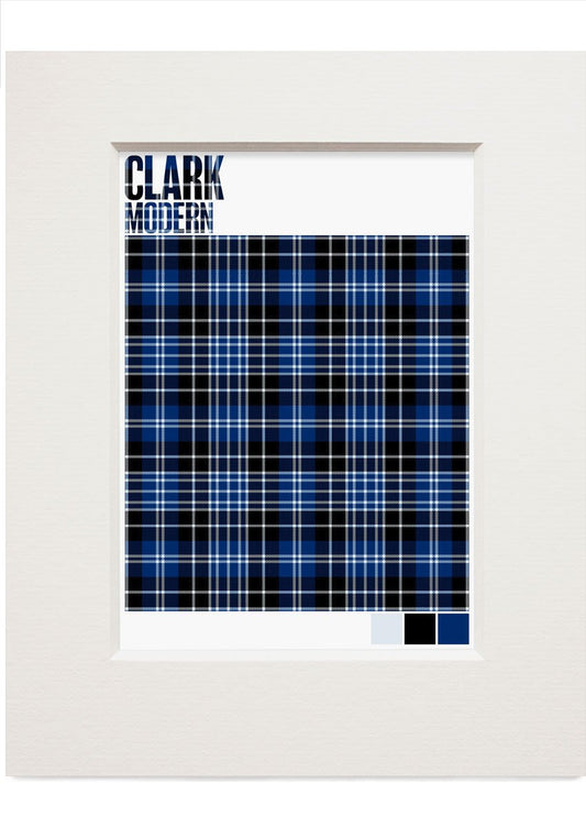 Clark Modern tartan – small mounted print
