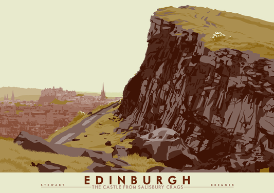 Edinburgh: the Castle from Salisbury Crags – poster (artistic)