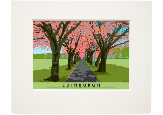 Edinburgh: Spring Time in The Meadows – small mounted print