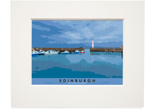 Edinburgh: Newhaven Harbour – small mounted print
