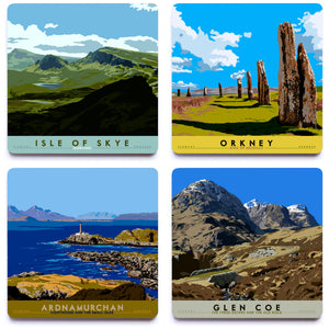 Highlands & Islands landscapes - coaster set