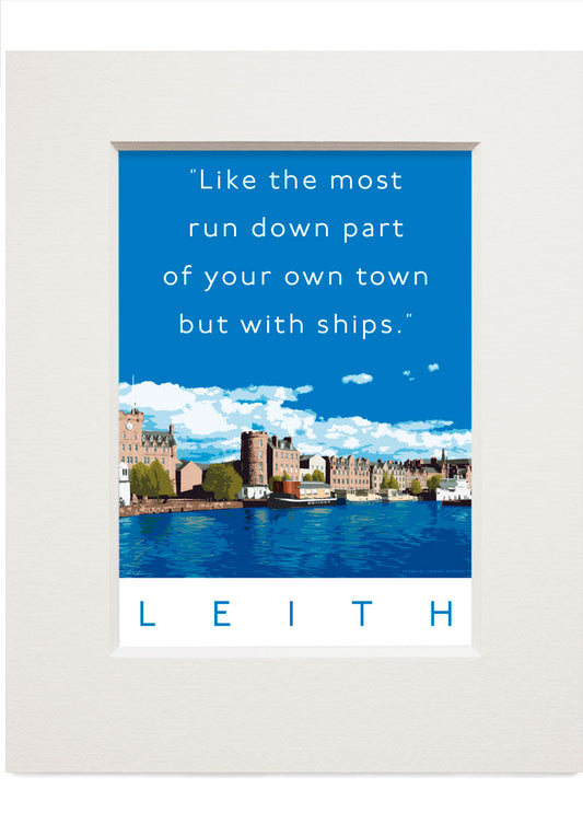 Leith is run down (with ships) – small mounted print