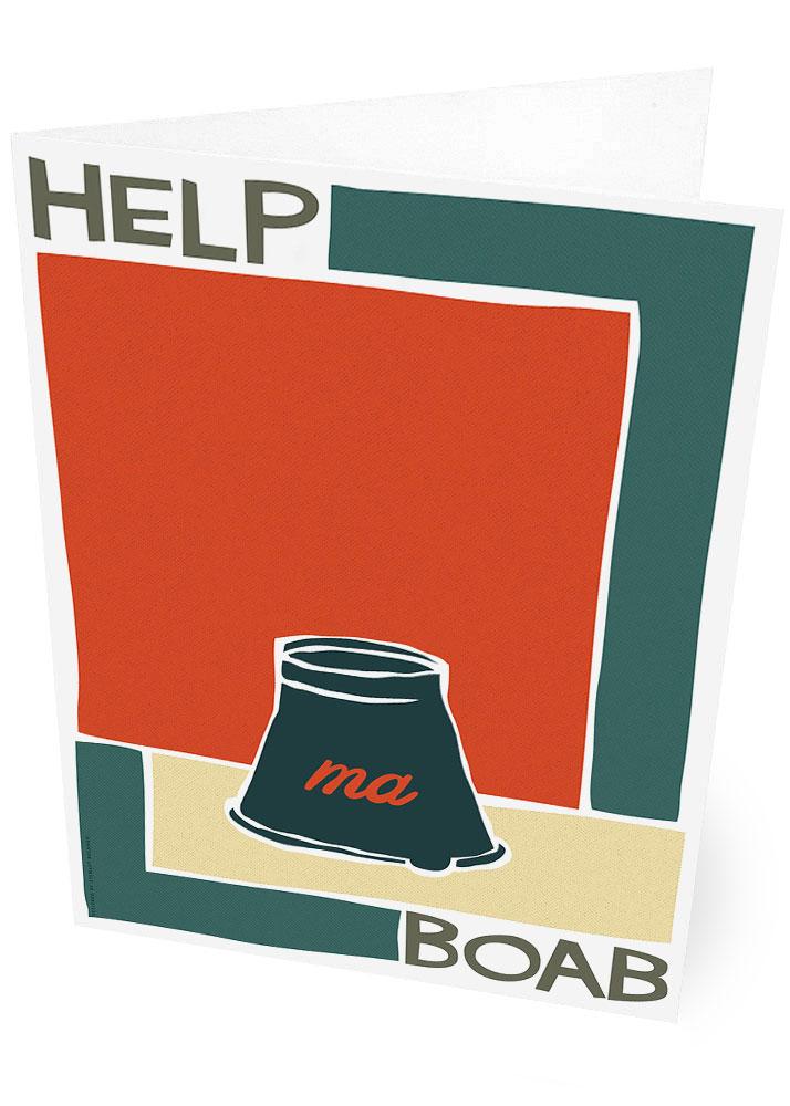 Help ma boab – card - red - Indy Prints by Stewart Bremner