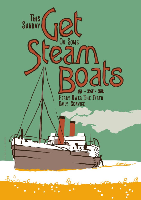 Get steam boats – poster - Indy Prints by Stewart Bremner