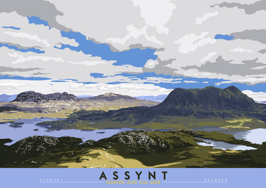 Assynt: Suilven & Cul Mor – poster - natural - Indy Prints by Stewart Bremner