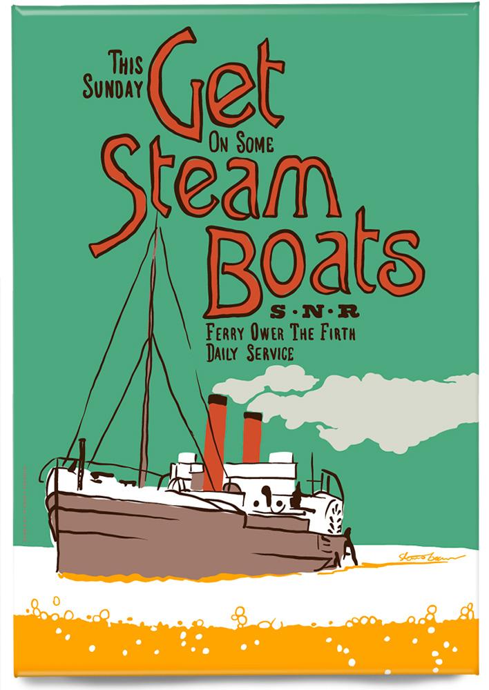 Get steam boats – magnet - Indy Prints by Stewart Bremner