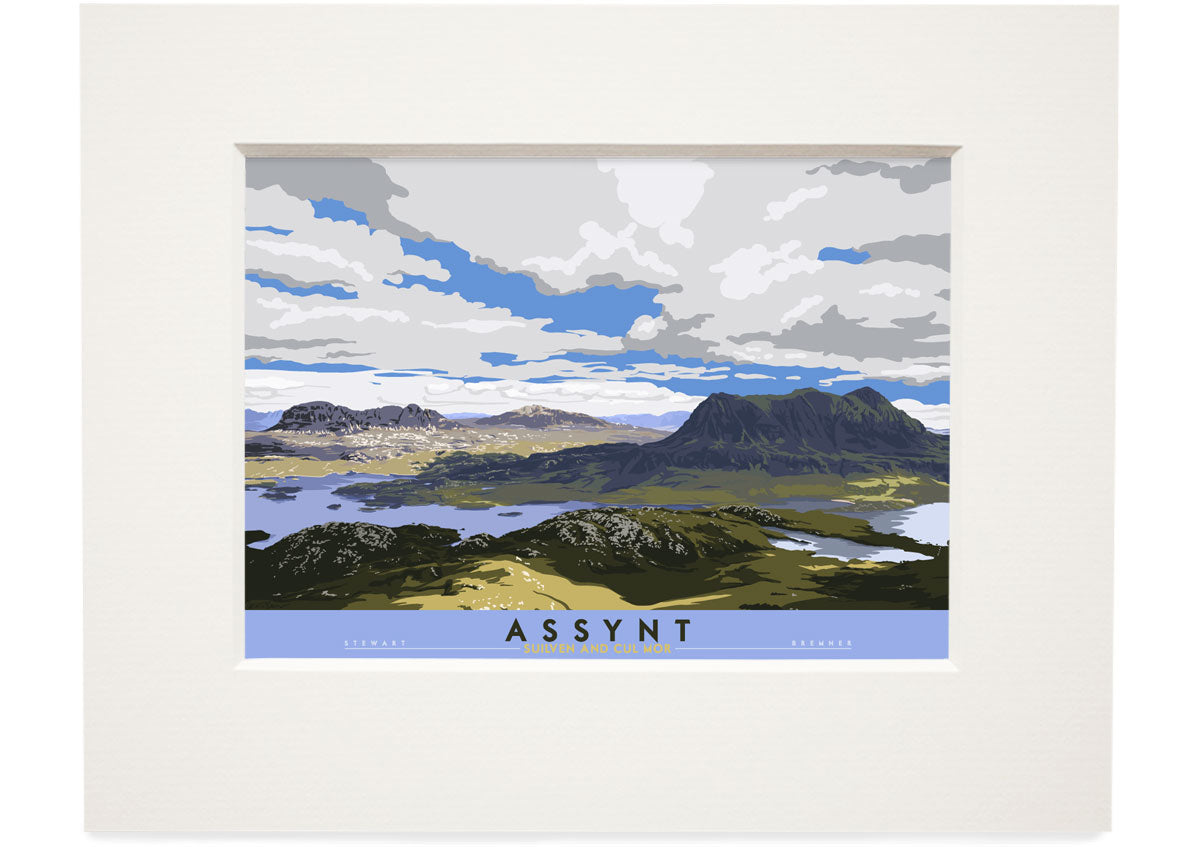 Assynt: Suilven & Cul Mor – small mounted print - natural - Indy Prints by Stewart Bremner