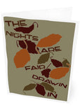 The nights are fair drawin in – card - brown - Indy Prints by Stewart Bremner