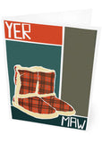 Yer maw – card - turquoise - Indy Prints by Stewart Bremner