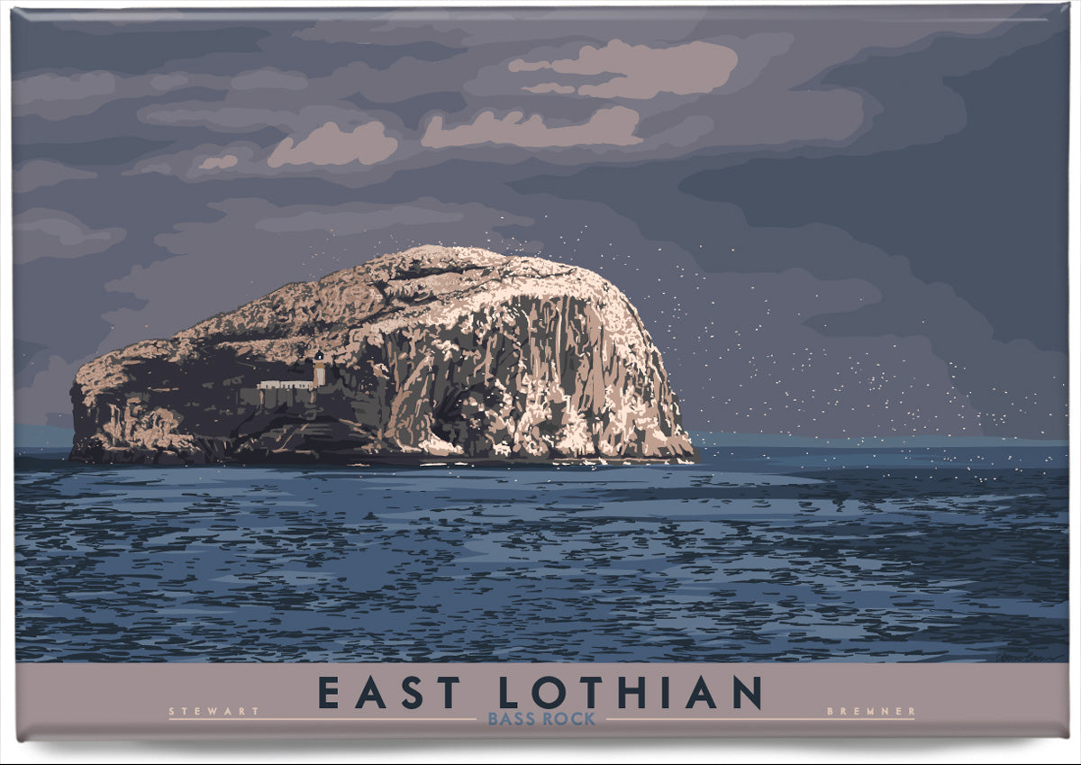 East Lothian: Bass Rock – magnet - natural - Indy Prints by Stewart Bremner