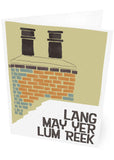 Lang may yer lum reek – roof – card - green - Indy Prints by Stewart Bremner