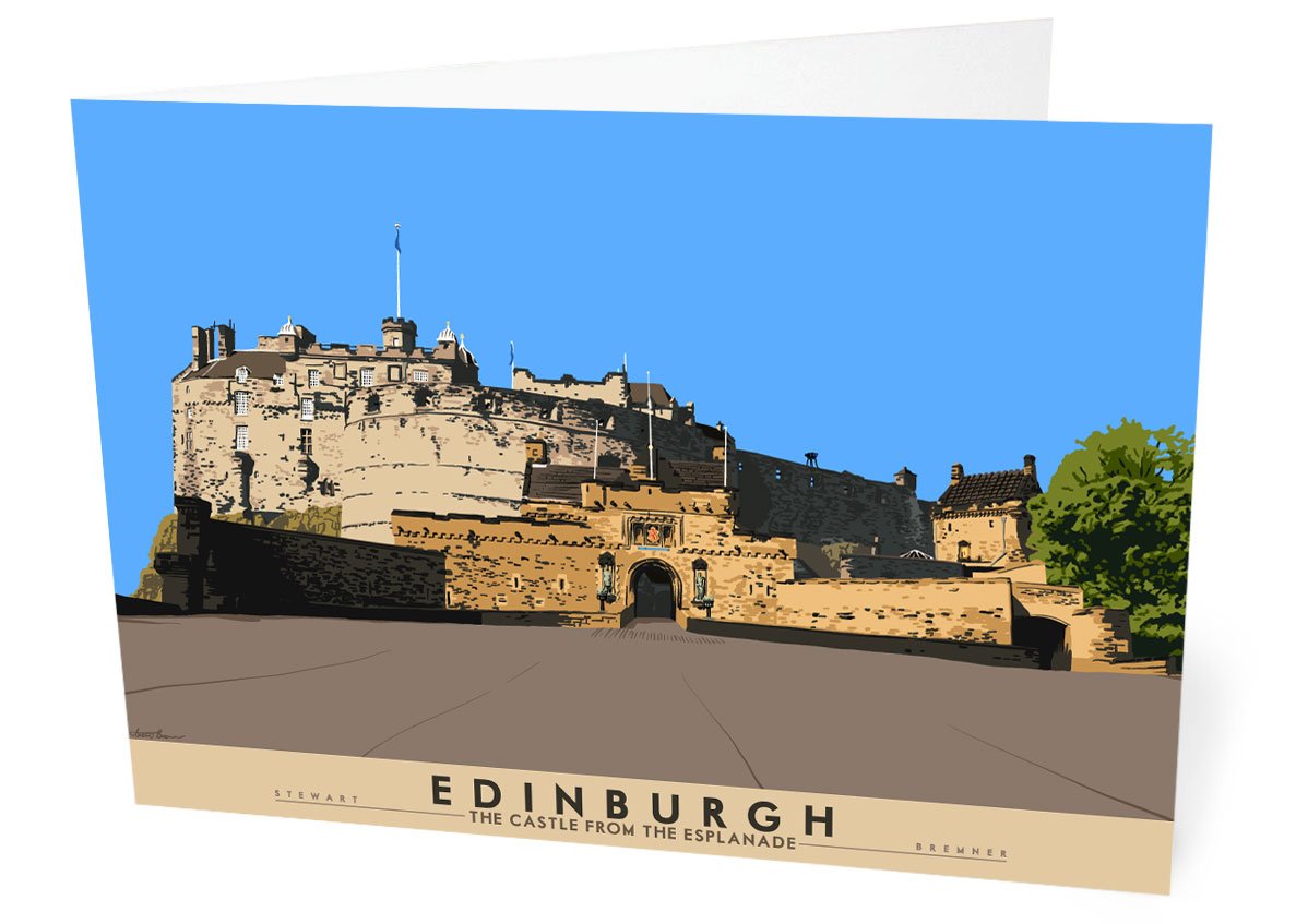 Edinburgh: the Castle from the Esplanade – card - natural - Indy Prints by Stewart Bremner