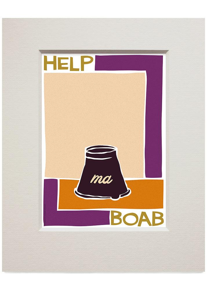 Help ma Boab – small mounted print - purple - Indy Prints by Stewart Bremner