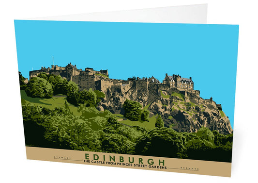 Edinburgh: the Castle from Princes Street Gardens – card - natural - Indy Prints by Stewart Bremner
