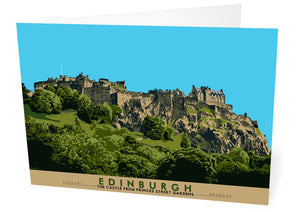 Edinburgh: the Castle from Princes Street Gardens – card