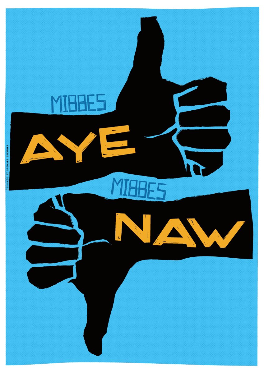 Mibbes aye, mibbes naw – poster - blue - Indy Prints by Stewart Bremner