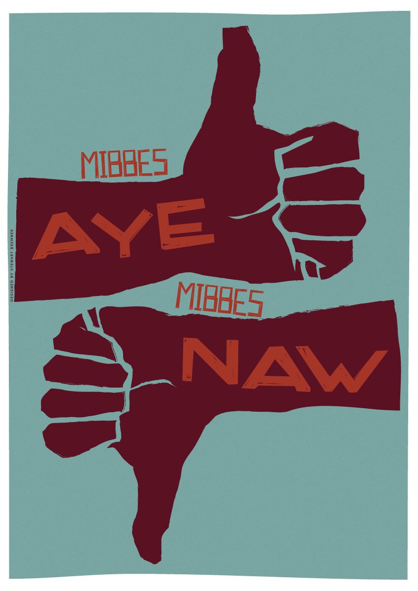 Mibbes aye, mibbes naw – poster - turquoise - Indy Prints by Stewart Bremner