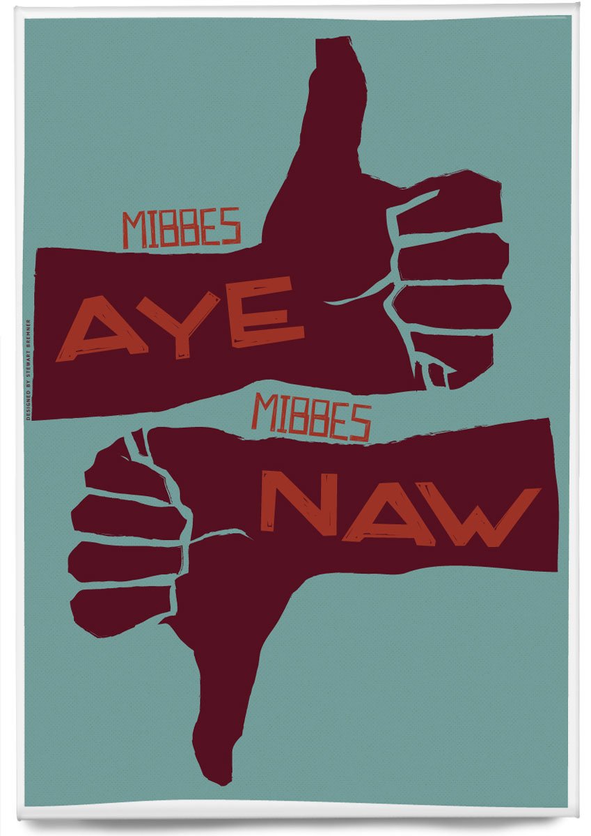 Mibbes aye, mibbes naw – magnet - turquoise - Indy Prints by Stewart Bremner