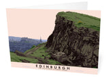 Edinburgh: the Castle from Salisbury Crags – card - natural - Indy Prints by Stewart Bremner