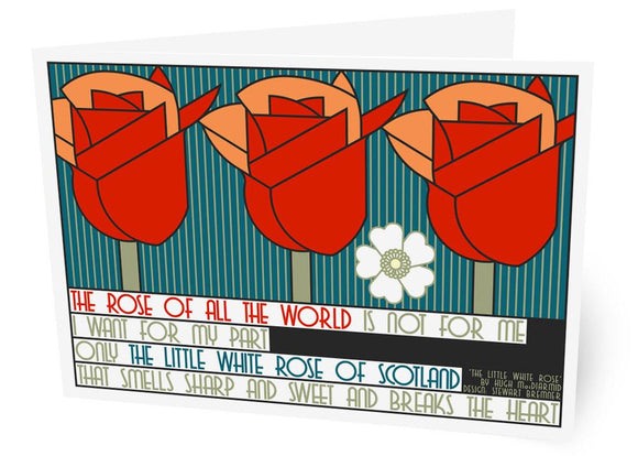 The little white rose of Scotland – card - Indy Prints by Stewart Bremner