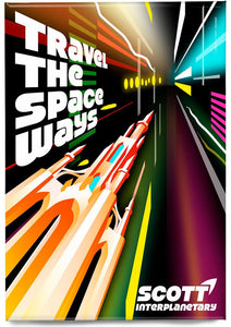 Travel the space ways – magnet - Indy Prints by Stewart Bremner