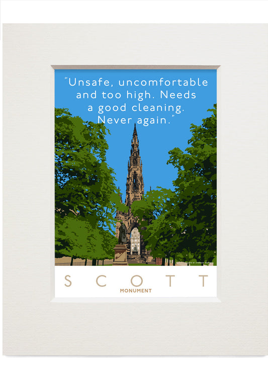The Scott Monument is dirty and unsafe – small mounted print
