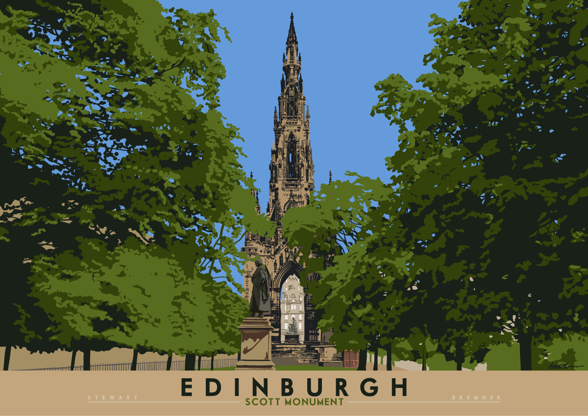 Edinburgh: Scott Monument – poster - natural - Indy Prints by Stewart Bremner