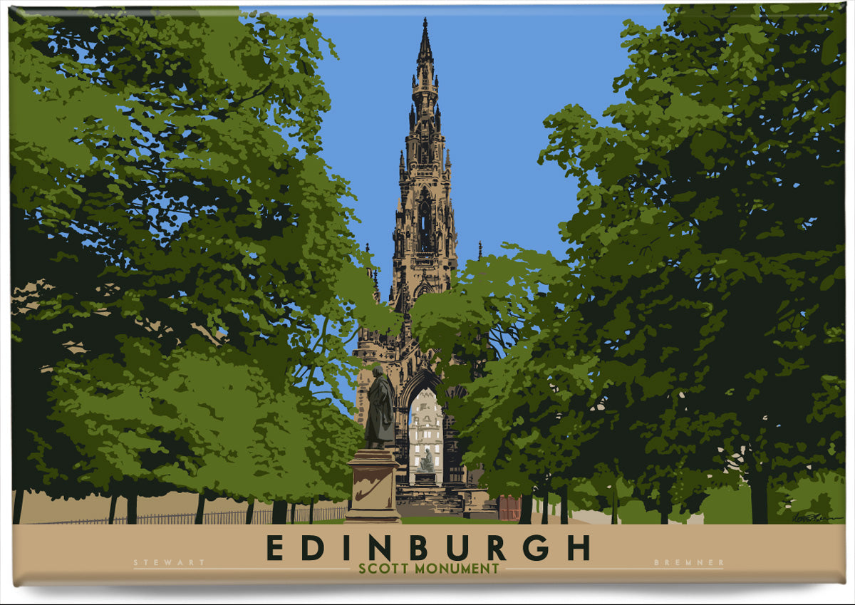 Edinburgh: Scott Monument – magnet - natural - Indy Prints by Stewart Bremner