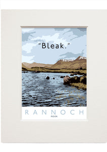 Rannoch Moor is bleak – small mounted print