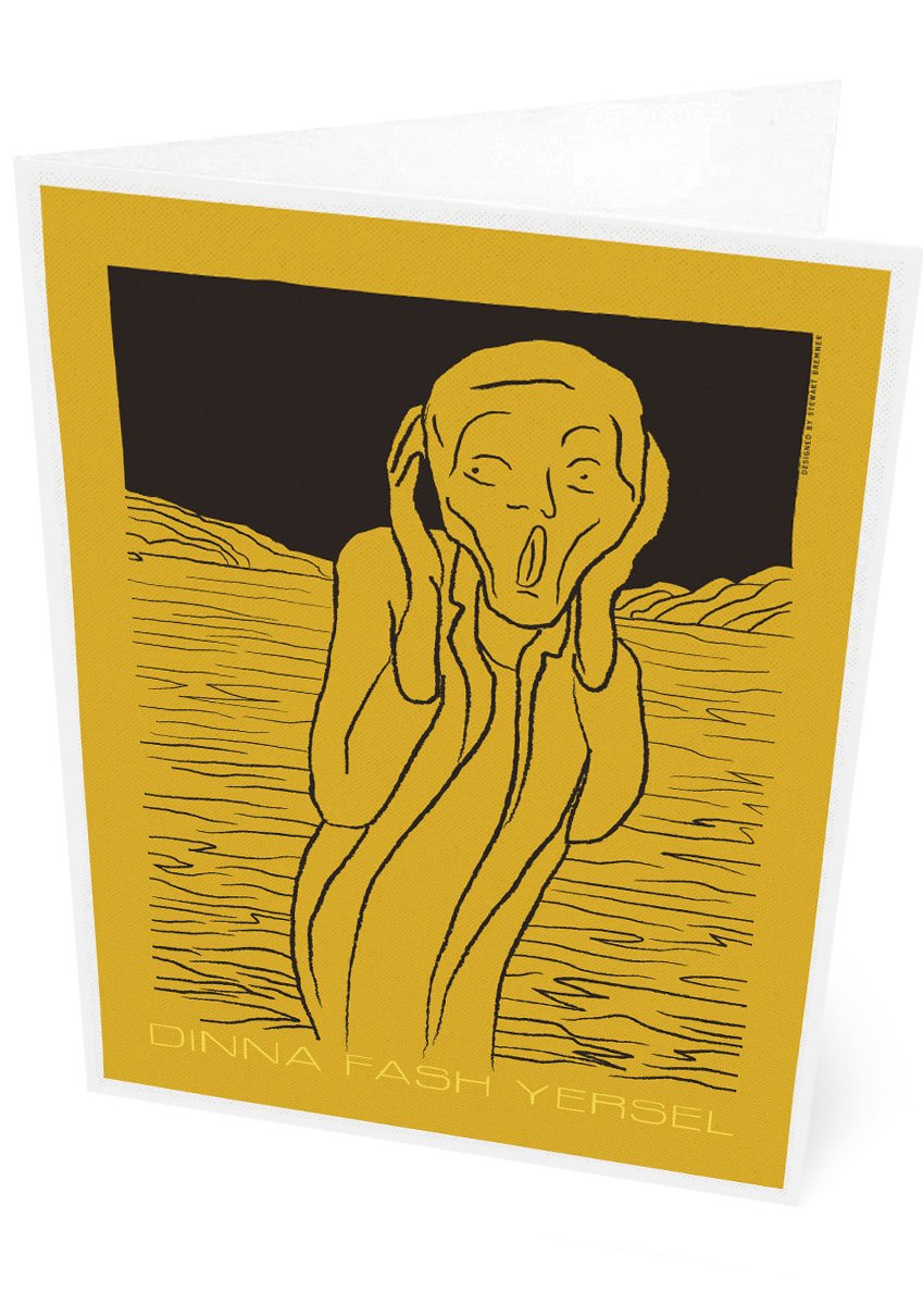 Dinna fash yersel – card - yellow - Indy Prints by Stewart Bremner