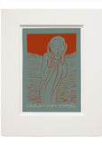 Dinna fash yersel – small mounted print - teal - Indy Prints by Stewart Bremner
