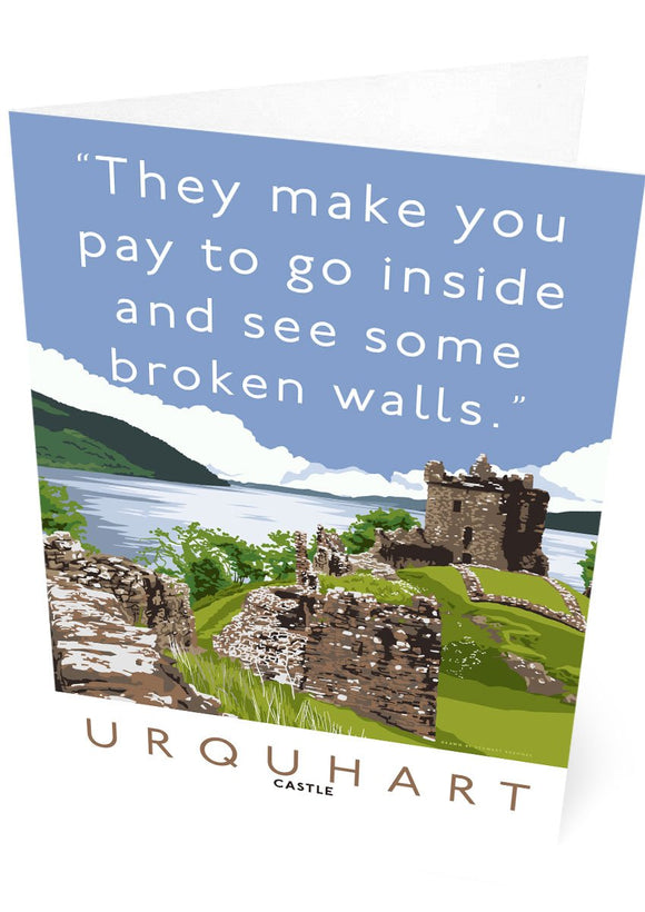 The broken walls of Urquhart Castle – card