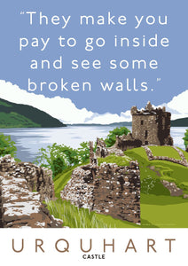 The broken walls of Urquhart Castle – giclée print