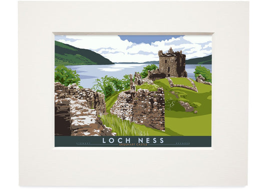 Loch Ness: Urquhart Castle – small mounted print - natural - Indy Prints by Stewart Bremner