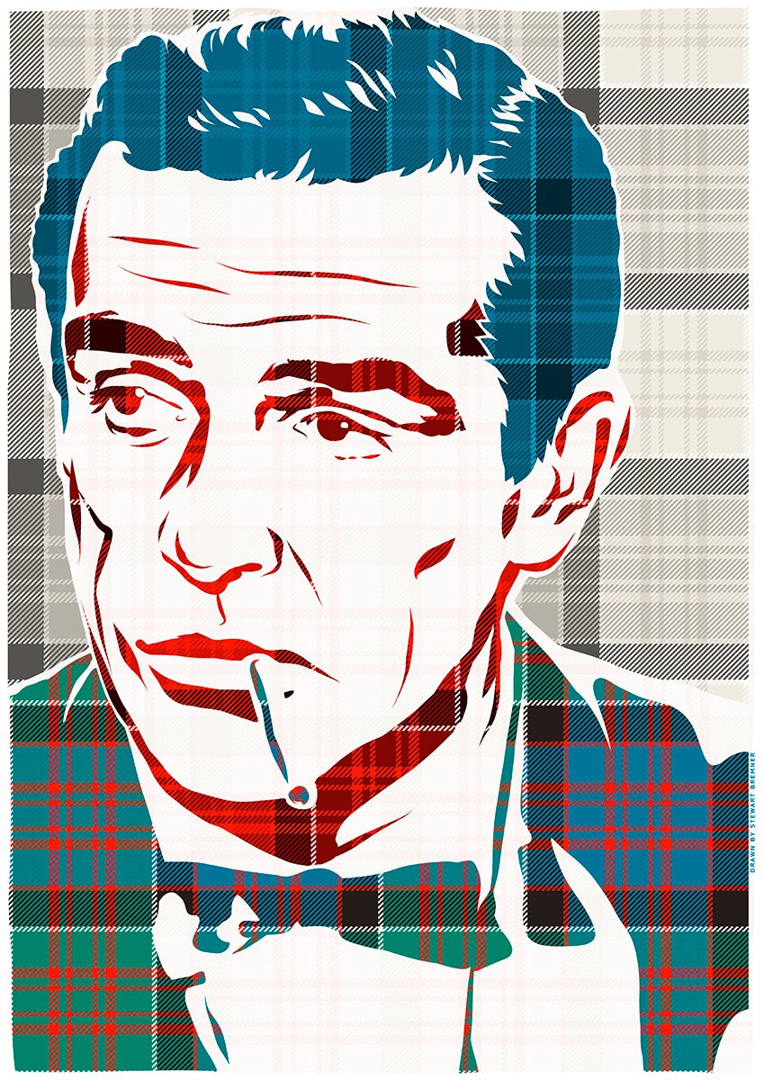 Sean Connery on MacDonald of Clanranald ancient tartan – poster - Indy Prints by Stewart Bremner