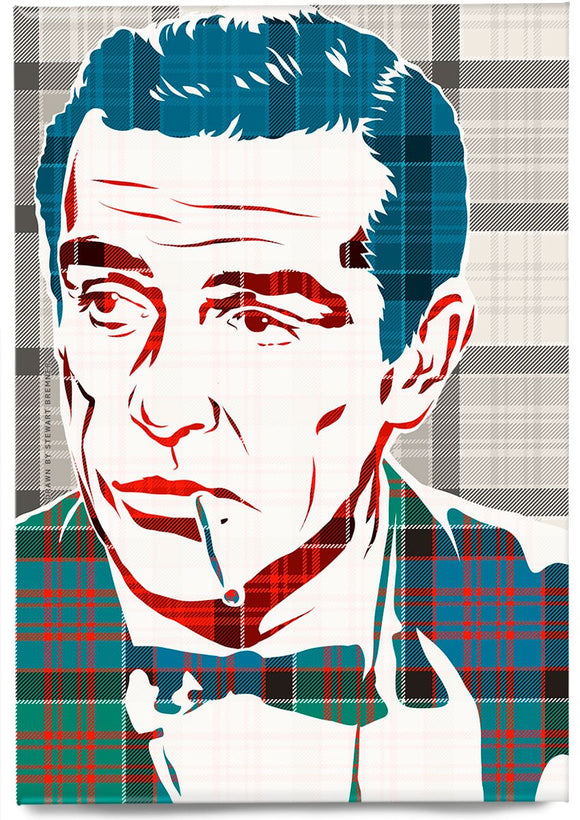 Sean Connery on MacDonald of Clanranald ancient tartan – magnet - Indy Prints by Stewart Bremner
