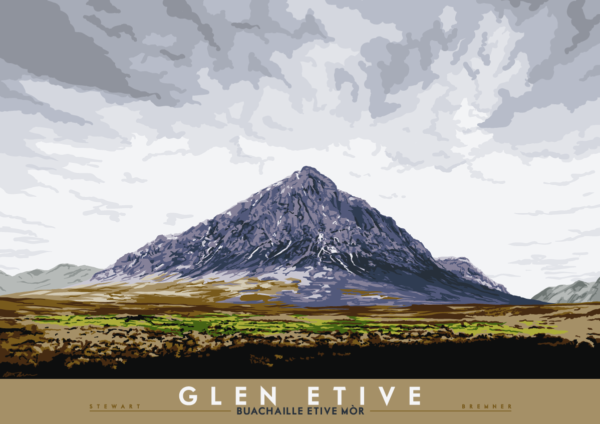 Glen Etive: Buachaille Etive Mòr – poster - natural - Indy Prints by Stewart Bremner
