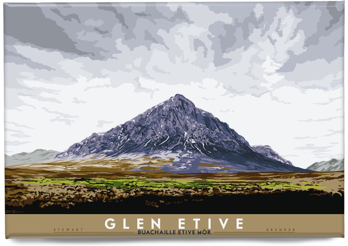 Glen Etive: Buachaille Etive Mòr – magnet - natural - Indy Prints by Stewart Bremner