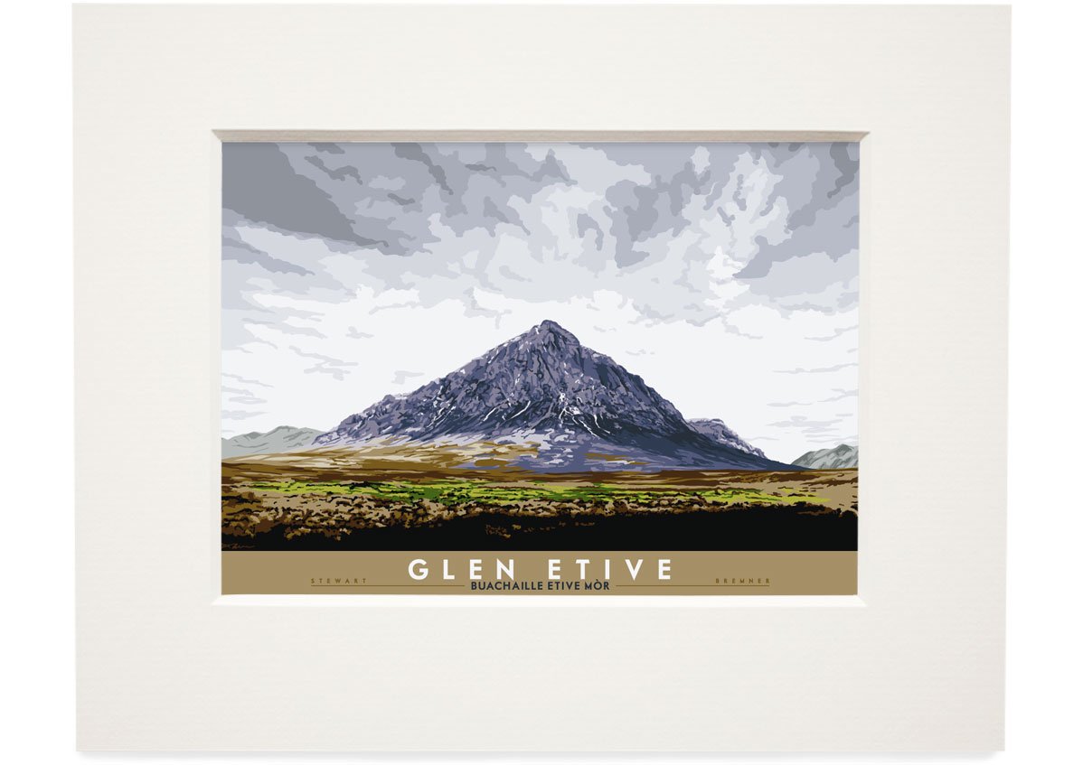 Glen Etive: Buachaille Etive Mòr – small mounted print - natural - Indy Prints by Stewart Bremner