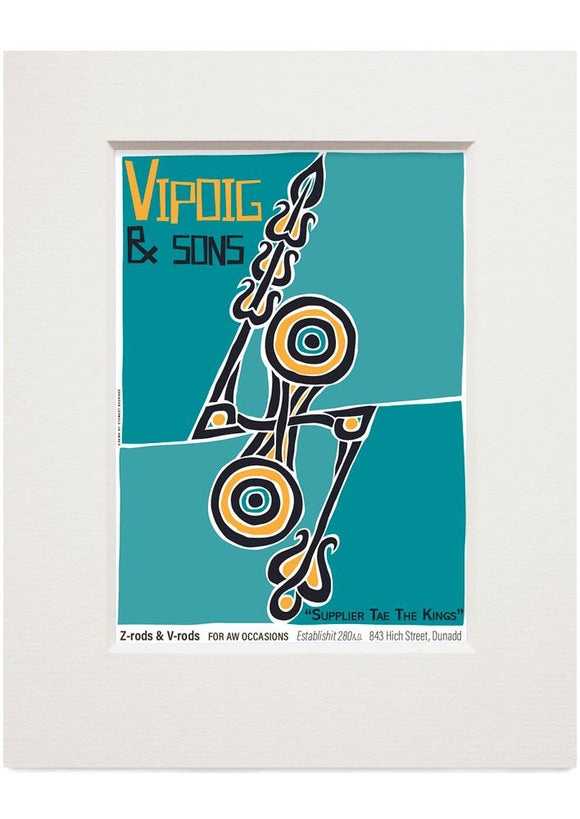 Vipoig & Sons, Z-rod makers – small mounted print - Indy Prints by Stewart Bremner