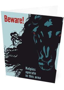 Beware! Kelpies – card - Indy Prints by Stewart Bremner