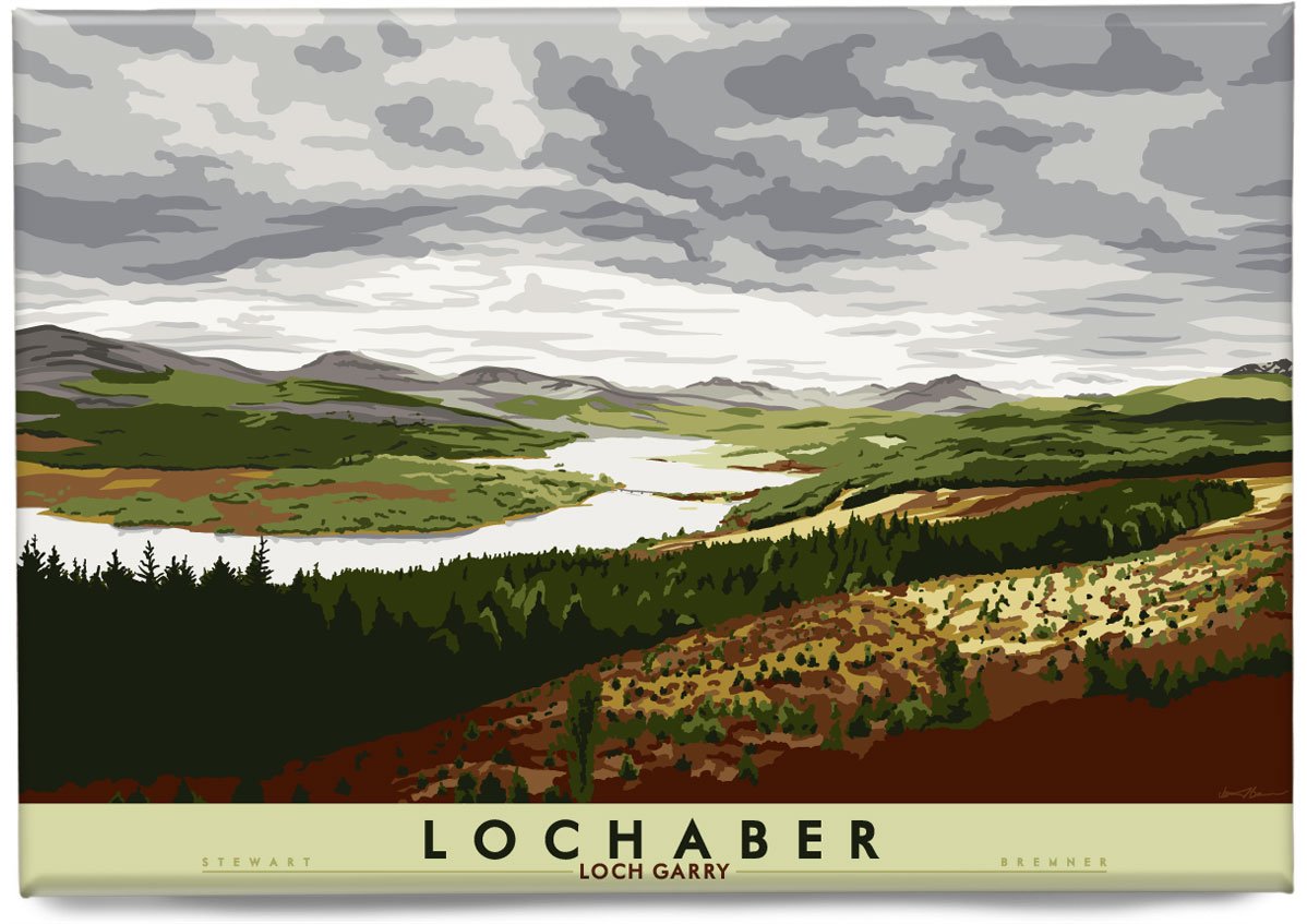 Lochaber: Loch Garry – magnet - natural - Indy Prints by Stewart Bremner