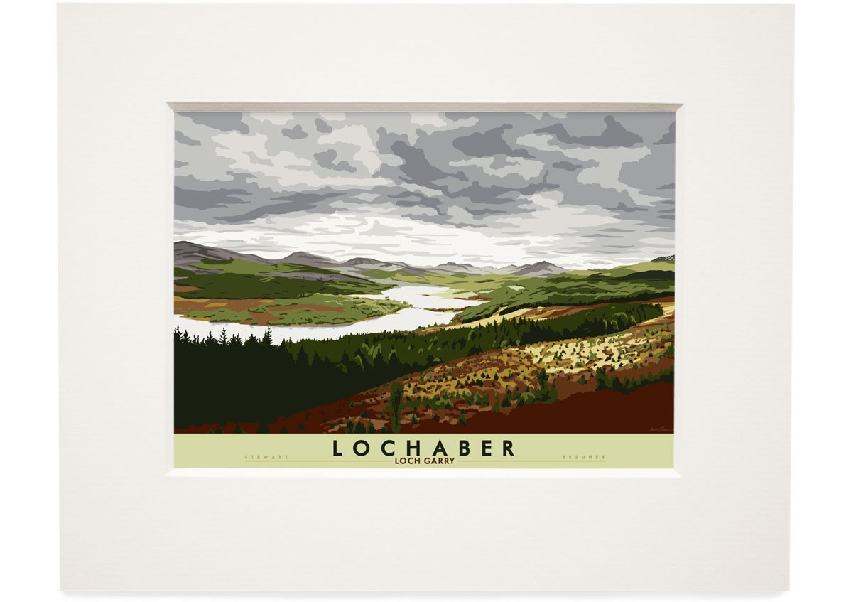 Lochaber: Loch Garry – small mounted print - natural - Indy Prints by Stewart Bremner
